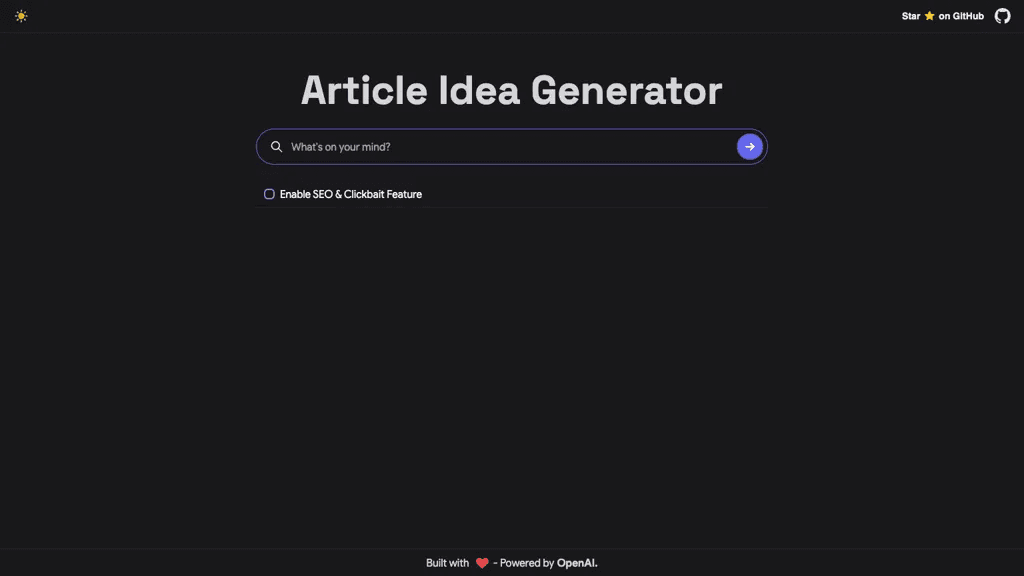 Article Idea Generator 官网截图