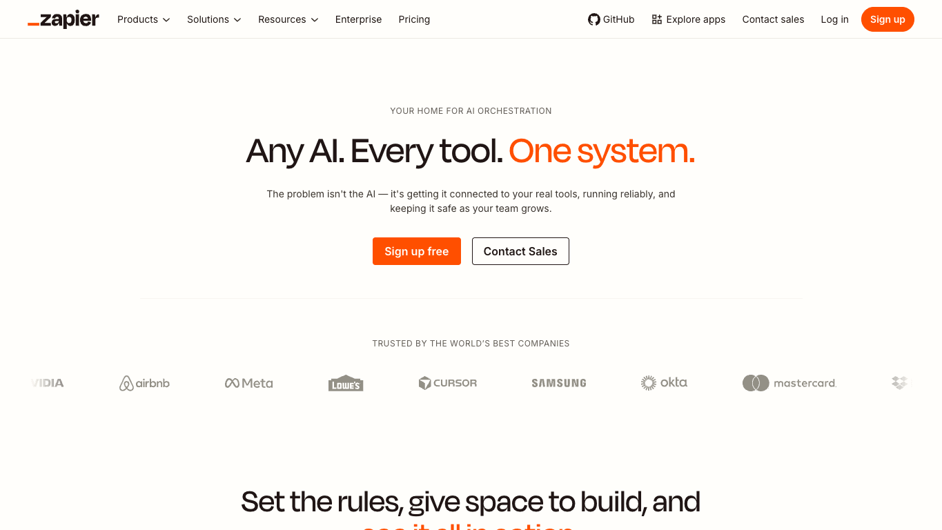 Zapier AI 官网截图